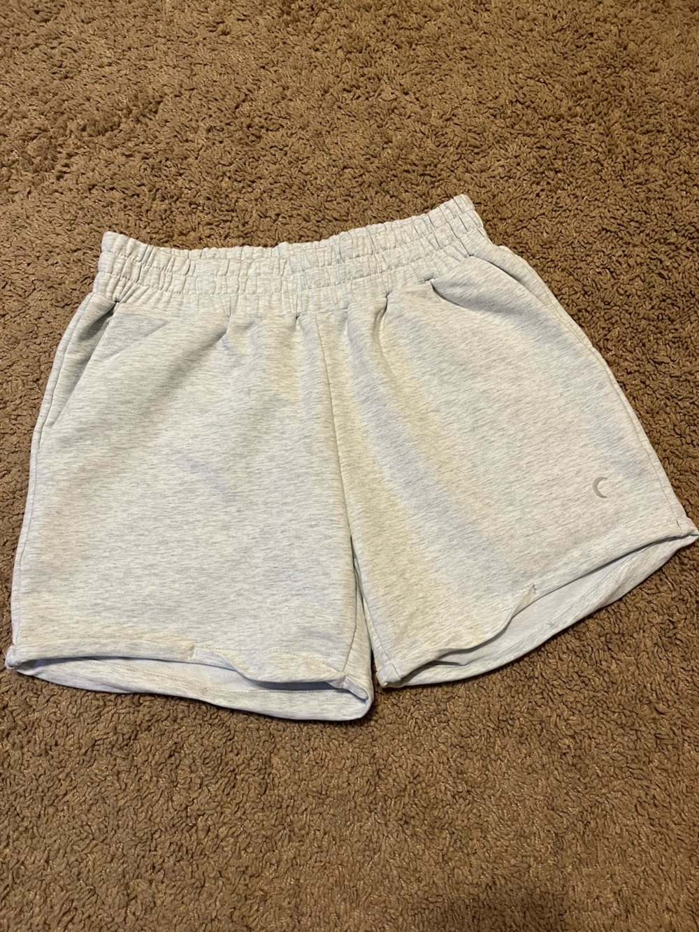 ZYIA Light Gray Athletic Elastic-Waist Shorts